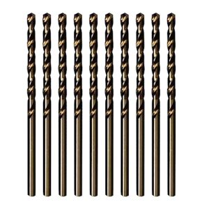 stroton (3/32 inch, pack of 10) m35 5% cobalt twist drill bit set for hard metal, steel, and stainless steel