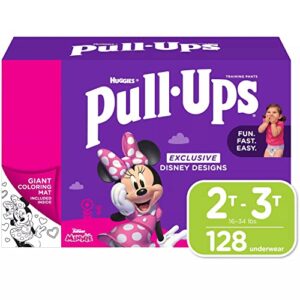 huggies pull-ups potty training pants for girls, 2t-3t 18-34 pounds (128 count)
