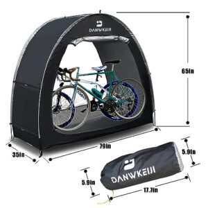 Bike Tent Outdoor Storage Shed 210D Silver Coated Oxford Cloth Material Bike Storage Garage Bicycle Covers Outdoor Storage Waterproof PU4000 2 Bikes (Black)