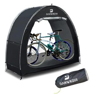 bike tent outdoor storage shed 210d silver coated oxford cloth material bike storage garage bicycle covers outdoor storage waterproof pu4000 2 bikes (black)