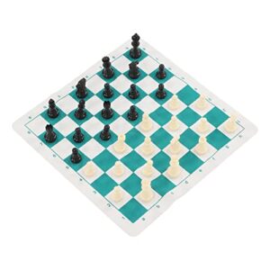 oceanside Chess Set, Portable Travel Chess Game Set Roll Up Chess Board Set for Family Gatherings Travel 3 Sizes(65mm)