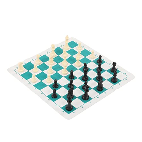 oceanside Chess Set, Portable Travel Chess Game Set Roll Up Chess Board Set for Family Gatherings Travel 3 Sizes(65mm)