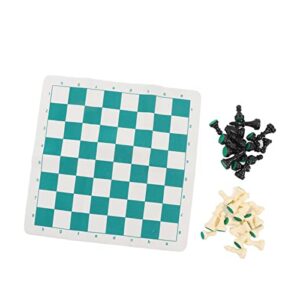 oceanside Chess Set, Portable Travel Chess Game Set Roll Up Chess Board Set for Family Gatherings Travel 3 Sizes(65mm)