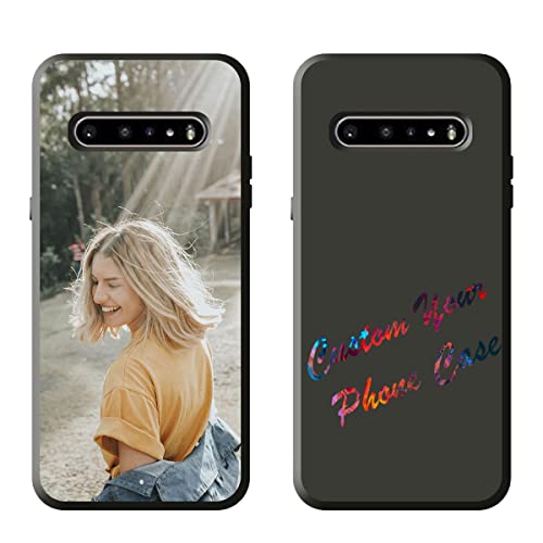 GSDMFUNNY Custom Photo Text Phone Cases for LG V60 ThinQ Compatible with LG V60 ThinQ 5G Case Personalized Picture Soft Protective TPU Black Phone Cases Gifts