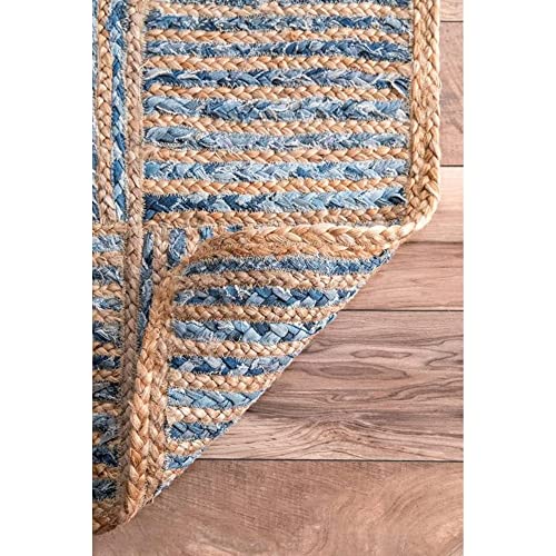 Jute Area Rug 8x10ft Natural Fiber Collection Handmade Boho Eco Friendly Soft Braided Rug for Indoor Outdoor Kitchen Bedroom Living Hallways Enterways (2x3ft)