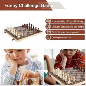 Demiwise Magnetic Chess Sets - Chess & Checkers Set (2 in 1), 2 Extra Queens, Magnetic Chess Board, Checkers Board Portable Folding Board Game for Adults and Kids