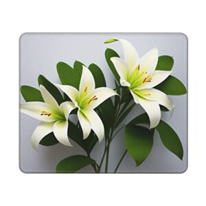 Lily Flowers Mouse Pads for Laptop and PC, 12"x10" Mouse Pad for Office and Cute Gaming Pads.