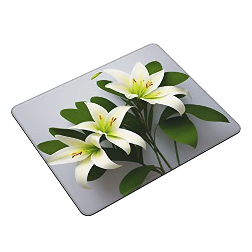 Lily Flowers Mouse Pads for Laptop and PC, 12"x10" Mouse Pad for Office and Cute Gaming Pads.