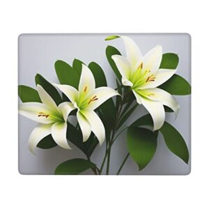 lily flowers mouse pads for laptop and pc, 9"x7" mouse pad for office and cute gaming pads.