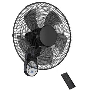 paris rhÔne wall mount fan with remote,16 inch wall fan with 5 blades, 5 speeds, 8 hour timer, 90° oscillating quiet wall fan with remote for home office bedroom living room garage
