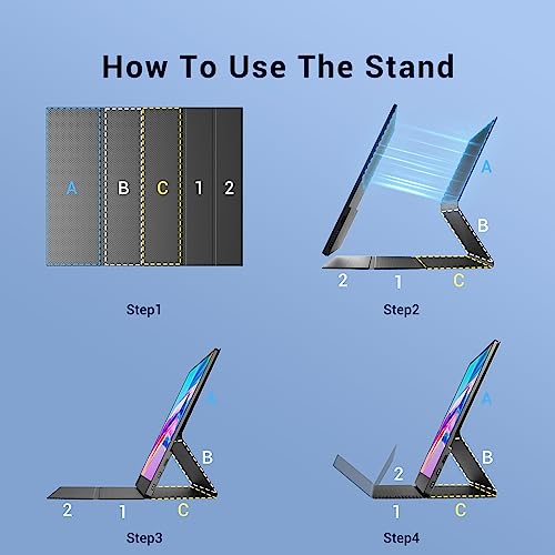 InnoView Portable Monitor for Laptop 15.6 Inch 1080P FHD USB C Laptop Screen Extender with Cover & Speakers HDR IPS Eye Care Travel Monitor for MacBook PC Phone PS4/5 Xbox Switch Second Monitor