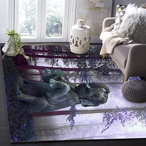 Rectangle Area Rug Thanksgiving Elephant Sitting in The Forest Purple Carpet 2x3 Feet Washable Rugs Non-Slip Absorbent Runner Rug Floor Mat for Living Room Bedroom Office Dining Room Home Decoration