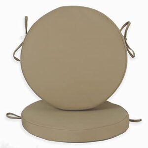 Loveboat Outdoor Bistro Chair Cushion Water Resistant Round Bar Stool Cushion 15 in Taupe