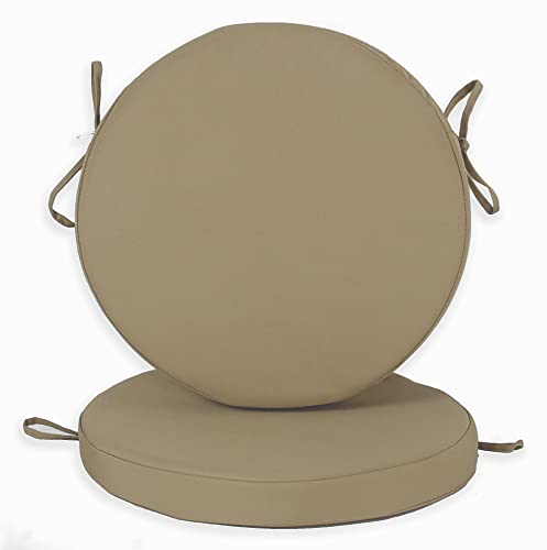 Loveboat Outdoor Bistro Chair Cushion Water Resistant Round Bar Stool Cushion 15 in Taupe