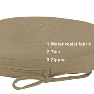 Loveboat Outdoor Bistro Chair Cushion Water Resistant Round Bar Stool Cushion 15 in Taupe