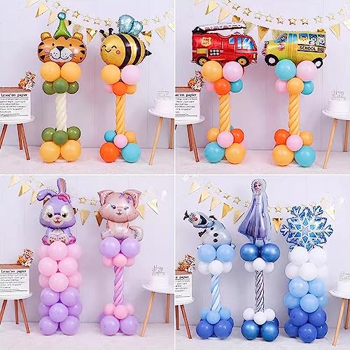 6 Set Balloon Column Kits, 43inch Tall Height Adjustable Reusable Clear Balloon Column Sticks Stands with Base for Table/Floor Centerpiece Holder for Baby Shower Graduation Party Decorations