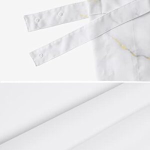 Tie Up Valance for Kitchen,Pet Dog White Marble Gold Inlay Adjustable Valances Rod Pocket Short Curtain,Watercolor Golden Retriever Abstract Art Back Tie Up Curtains Valance for Bedroom 60x18in