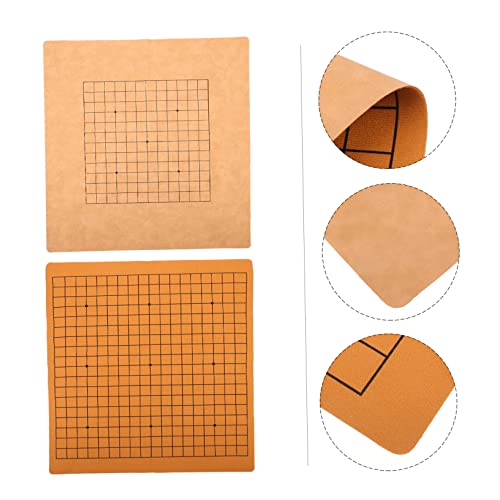 Garneck 2pcs Checkerboard Japanese Accessories Travel Accessories Travel Toiletry Roll- up Leather Chess Set Weiqi Game Board Shogi Board Game Gobang Chess Accessory Portable Chess Board