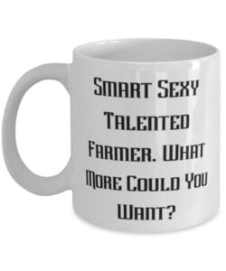 brilliant farmer gifts, smart sexy talented farmer. what more could you want, birthday 11oz 15oz mug for farmer, birthday gifts for her, birthday gifts for him, unique birthday gifts, personalized