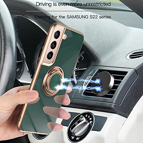 Deluxe Lightweight Back Ring Solid Color Phone Case Car Magnetic Stand Function for Samsung Galaxy A22 A32 A72 A82 A24 A34 A33 A52 A14 A54 A53 A13 5G 4G Soft Back Cover(Black,Samsung A24 5G/4G)