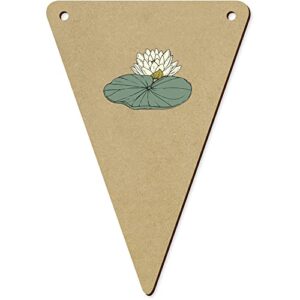 azeeda 5 x 140mm 'lilly pad' wooden bunting flags (bn00076076)