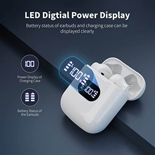 Wireless Earbuds, Bluetooth 5.3 Earbuds 36H Playtime with LED Power Display Charging Case Premium Sound Bluetooth Headphones Built-in Mic Crystal-Clear Calls Earphones for Workout/Home/Office