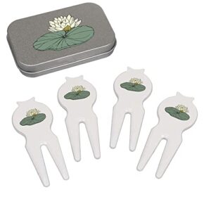 azeeda 'lilly pad' golf divot tool/repair fork gift set (go00055336)