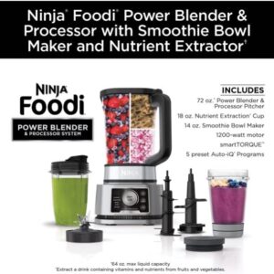 Ninja® Foodi® 72-oz Power Blender & Processor System with Smoothie Bowl Maker & Nutrient Extractor* 1200W (Renewed)