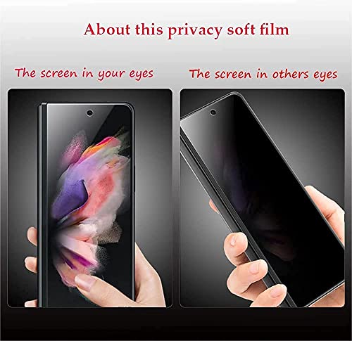 Tosuua For Samsung Galaxy Z Fold 3 5G Privacy Screen Protector Anti-Peeping Nano Soft Film Outer Screen+Inner Screen Anti-Peeping film Anti-Spy Protective Film