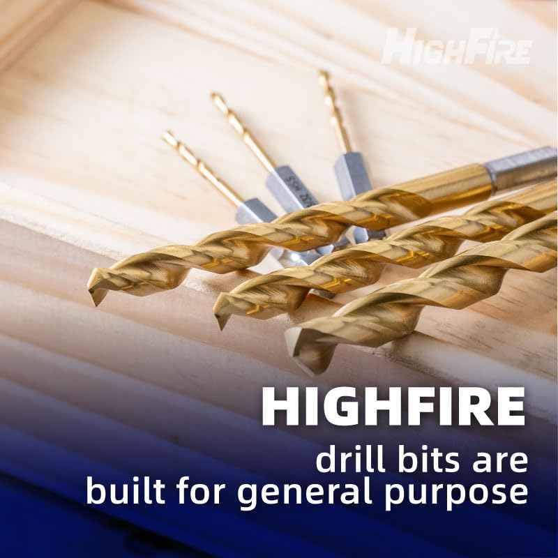 HIGHFIRE 3/32 Inch Twist Hex Shank Drill Bits, HSS Sharp Impact Driver Drill Bits for Steel, Copper and Aluminum Alloy (Pack of 12 Identical Pcs)