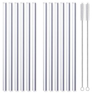 12 Pack, [DISHWASHER SAFE] Replacement Straws for Stanley 40 oz 30 oz 20 oz 14oz Cup Tumbler, High Clear Reusable Straws with 2 Cleaning Brushes, Food Grade Plastic, Compatible Accessories for Stanley