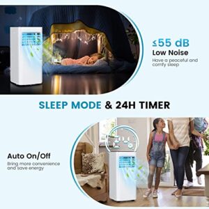 PETSITE 10000 BTU Portable Air Conditioner, 3 in 1 AC Cooling Unit with Remote Control, Dehumidifier, Sleep Mode, Window Kit, Stand up AC Unit for Bedroom Cools up to 350 Sq.Ft