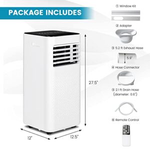 PETSITE 10000 BTU Portable Air Conditioner, 3 in 1 AC Cooling Unit with Remote Control, Dehumidifier, Sleep Mode, Window Kit, Stand up AC Unit for Bedroom Cools up to 350 Sq.Ft