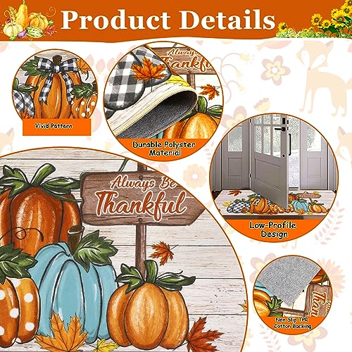 U'Artlines Fall Pumpkin Kitchen Rugs with Runner Sets 3 Piece Farmhouse Seasonal Harvest Holiday Party Rugs and Mats Non Skid Washable Kitchen Floor Mats for Home Hallway Sink Laundry Decor(Pumpkin)