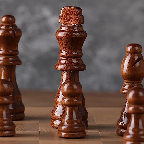 Chess Set for Adults & Kids - suwam 12 Inch Leather Travel Chess Board Pieces Unique Design Chess by Chess Armory Game Gift Choice (12inch)