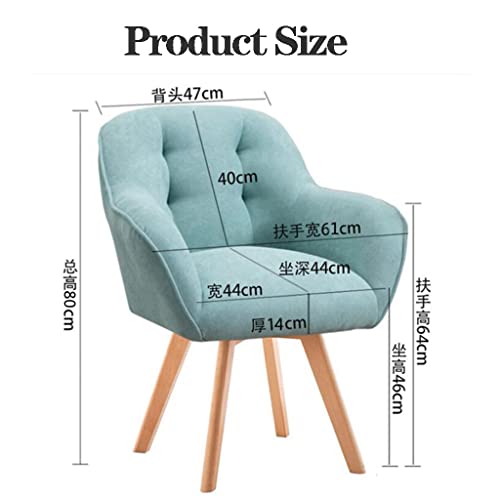 WIGSELBL Desk Chair Modern Velvet Armchair 360° Rotation Office Chair Medium Back Upholstered Swivel Accent Chair with Wood Legs Vanity Chair for Living Room Bedroom Study (Color : Green)