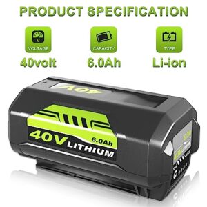 Upgraded 6.0Ah OP4060A Replacement for Ryobi 40V Battery Lithium Compatible with Ryobi 40 Volt Battery OP4015 OP4040 OP4026A OP40201 OP4050A OP4015 OP40261 OP4030 OP40401 OP4060 Cordless Power Tools