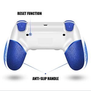 AceGamer Wireless Controller for PS4, Blue White V2 Gamepad Joystick for PS4 with Dual Vibration/6-Axis Motion Sensor/Non-Slip Grip of Both Sides and 3.5mm Audio Jack