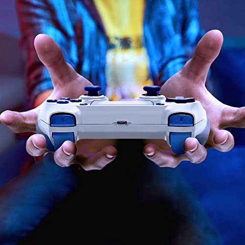 AceGamer Wireless Controller for PS4, Blue White V2 Gamepad Joystick for PS4 with Dual Vibration/6-Axis Motion Sensor/Non-Slip Grip of Both Sides and 3.5mm Audio Jack