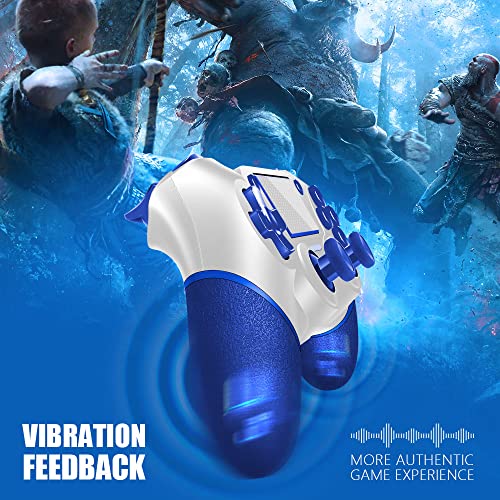 AceGamer Wireless Controller for PS4, Blue White V2 Gamepad Joystick for PS4 with Dual Vibration/6-Axis Motion Sensor/Non-Slip Grip of Both Sides and 3.5mm Audio Jack