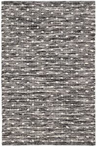 dash and albert hobnail black handwoven indoor/outdoor rug, 8 x 10 feet, black geometric pattern