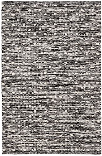 Dash and Albert Hobnail Black Handwoven Indoor/Outdoor Rug, 8 X 10 Feet, Black Geometric Pattern