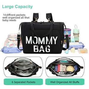 LORADI Convertible Diaper Bag Tote, Water-Resistant Diaper Backpack, 14 Pockets Hospital Bag