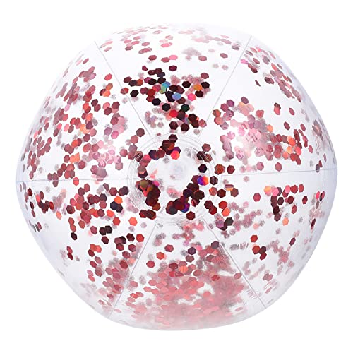 Kisangel Summer Decor Kid Swimming Pool Clear Beach Balls Mini Beach Balls Round Transparent Ball Pool Inflatables for Kids Sequins Decorate Flash Ball Child Water The Summer Ball Toy