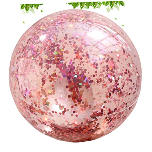 Kisangel Summer Decor Kid Swimming Pool Clear Beach Balls Mini Beach Balls Round Transparent Ball Pool Inflatables for Kids Sequins Decorate Flash Ball Child Water The Summer Ball Toy