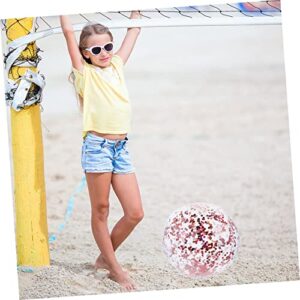 Kisangel Summer Decor Kid Swimming Pool Clear Beach Balls Mini Beach Balls Round Transparent Ball Pool Inflatables for Kids Sequins Decorate Flash Ball Child Water The Summer Ball Toy