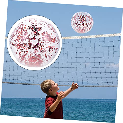 Kisangel Summer Decor Kid Swimming Pool Clear Beach Balls Mini Beach Balls Round Transparent Ball Pool Inflatables for Kids Sequins Decorate Flash Ball Child Water The Summer Ball Toy