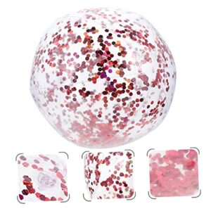 Kisangel Summer Decor Kid Swimming Pool Clear Beach Balls Mini Beach Balls Round Transparent Ball Pool Inflatables for Kids Sequins Decorate Flash Ball Child Water The Summer Ball Toy