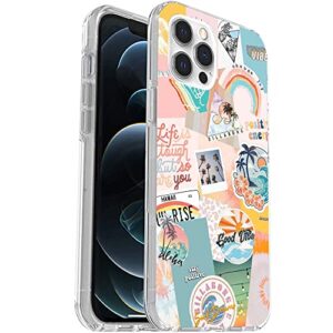 jihanfenyue compatible with iphone 12 pro max case - aesthetic positive quotes summer vibes cute collage designed for trendy, built for durability, shockproof case for women girls