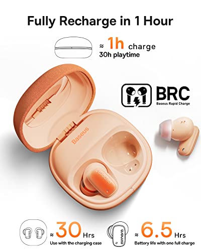 Baseus Hybrid Active Noise Cancelling Wireless Earbuds for Women - 3D Spatial Audio Bluetooth 5.3 Earbuds App Customized Upto 90% Noise Cancelling Lightweight Ear Buds for iPhone, Android (AirNora 2)